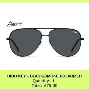 Quay Australia High Key Black Smoke Polarized Sunglasses. Never Worn!!